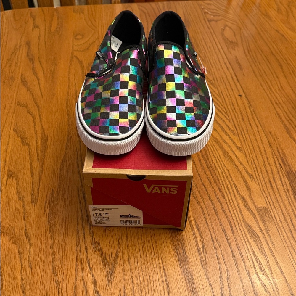 Vans Colorful Checkered Slip-On Sneakers